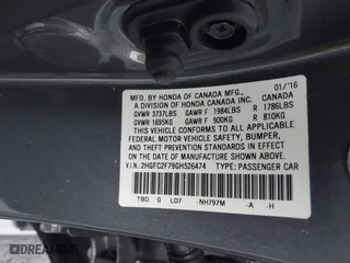 2016 Honda Civic Sedan EX with VIN 2HGFC2F79GH526474, listed as a IAAI auction lot 41797610 with 48,089 mi miles. Bid and sale history available at carsss.com. Image 9.