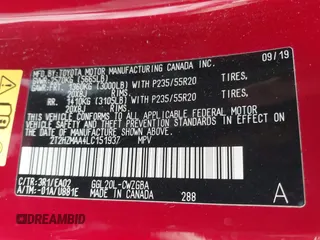 2020 Lexus RX with VIN 2T2HZMAA4LC151937, listed as a IAAI auction lot 41891611 with 39,401 mi miles. Bid and sale history available at carsss.com. Image 9.