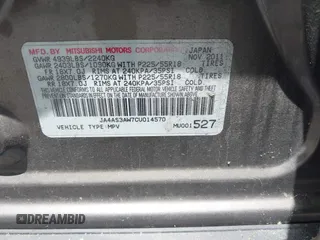 2012 Mitsubishi Outlander SE z VIN JA4AS3AW7CU014570, wystawiony jako IAAI lot #42340449 z przebiegiem 116 127 mil mil oraz . Historia ofert i sprzedaży dostępna na DreamBid. Obrazek 9.