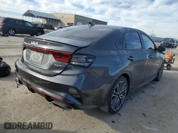 2023 Kia Forte GT with VIN 3KPF44AC6PE681586, listed as a Copart auction lot 42091855 with 26,573 mi miles and Salvage Title. Bid and sale history available at carsss.com. Image 3.