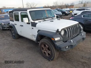 2018 Jeep Wrangler Unlimited Sport S z VIN 1C4HJXDG5JW152693, wystawiony jako IAAI lot #41489991 z przebiegiem 45 562 mil mil oraz . Historia ofert i sprzedaży dostępna na DreamBid. Obrazek 1.