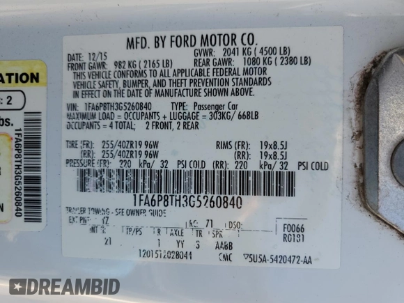 2016 Ford Mustang EcoBoost z VIN 1FA6P8TH3G5260840, wystawiony jako Copart lot #52876225 z przebiegiem 66 210 mil mil oraz Szkoda całkowita • Salvage title. Historia ofert i sprzedaży dostępna na DreamBid. Obrazek 14.