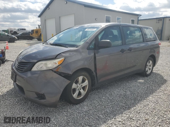 2012 Toyota Sienna with VIN 5TDZK3DC5CS279180, listed as a Copart auction lot 50034805 with 283,412 mi miles and Salvage Title. Bid and sale history available at carsss.com. Image 1.