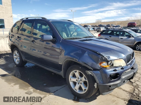 2004 BMW X5 3.0i with VIN 5UXFA13504LU42459, listed as a Copart auction lot 43819964 with 171,722 mi miles and Salvage Title. Bid and sale history available at carsss.com. Image 4.