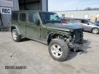 2022 Jeep Wrangler Unlimited Sport S with VIN 1C4HJXDG2NW151250, listed as a Copart auction lot 46073145 with 46,531 mi miles and Salvage Title. Bid and sale history available at carsss.com. Image 4.