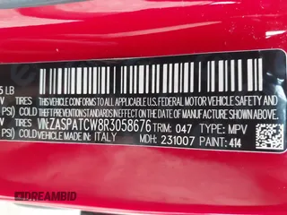 2024 Alfa Romeo Tonale Ti z VIN ZASPATCW8R3058676, wystawiony jako IAAI lot #41743432 z przebiegiem 7985 mil mil oraz . Historia ofert i sprzedaży dostępna na DreamBid. Obrazek 9.