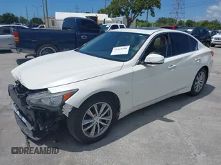 2016 Infiniti Q50 2.0t Premium with VIN JN1CV7AR3GM252349, listed as a IAAI auction lot 39425256 with 49,767 mi miles. Bid and sale history available at carsss.com. Image 2.
