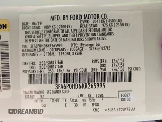 2019 Ford Fusion SE with VIN 3FA6P0HD6KR265995, listed as a IAAI auction lot 42097079 with 112,713 mi miles. Bid and sale history available at carsss.com. Image 9.