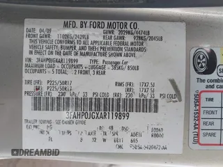 2010 Ford Fusion SEL with VIN 3FAHP0JGXAR119899, listed as a IAAI auction lot 41889286 with 159,834 mi miles. Bid and sale history available at carsss.com. Image 9.