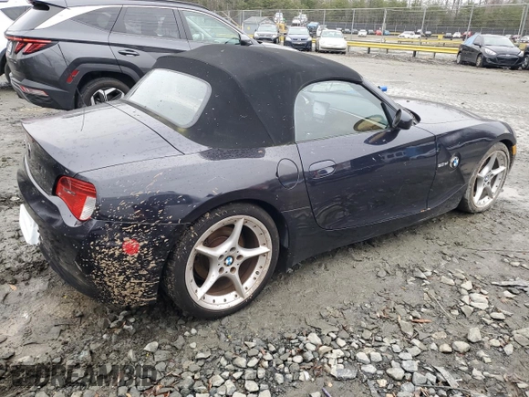 2007 BMW Z4 3.0si with VIN 4USBU53507LX03571, listed as a Copart auction lot 84439724 with 93,308 mi miles and Clean title. Bid and sale history available at DreamBid. Image 3.