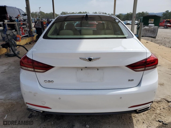 2017 Genesis G80 3.8L with VIN KMHGN4JEXHU181092, listed as a Copart auction lot 48267475 with 56,909 mi miles and Salvage Title. Bid and sale history available at carsss.com. Image 6.