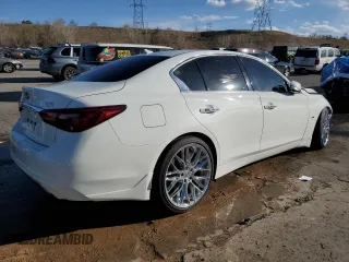 2020 Infiniti Q50 with VIN JN1EV7AR6LM250968, listed as a Copart auction lot 48635185 with 32,402 mi miles and Salvage Title. Bid and sale history available at DreamBid. Image 3.