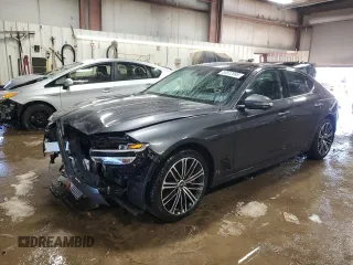 2022 Genesis G70 3.3T with VIN KMTG54TE7NU084124, listed as a Copart auction lot 50022085 with 22,338 mi miles and Salvage Title. Bid and sale history available at carsss.com. Image 1.