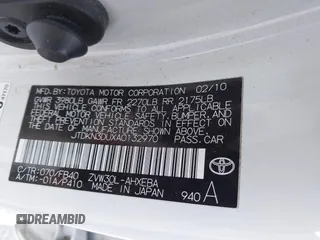 2010 Toyota Prius II with VIN JTDKN3DUXA0132970, listed as a IAAI auction lot 41319116 with 127,266 mi miles. Bid and sale history available at carsss.com. Image 9.