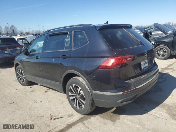 2024 Volkswagen Tiguan S with VIN 3VVFB7AX0RM134060, listed as a Copart auction lot 44733445 with 0 mi miles and Salvage Title. Bid and sale history available at carsss.com. Image 2.