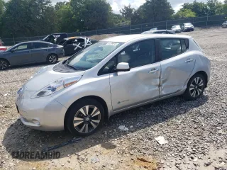 2015 Nissan LEAF S with VIN 1N4AZ0CP7FC320223, listed as a Copart auction lot 61234915 with 79,514 mi miles and Salvage title. Bid and sale history available at DreamBid. Image 1.