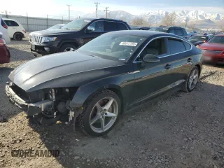 2018 Audi A5 Sportback Premium with VIN WAUDNCF59JA017458, listed as a Copart auction lot 88017795 with 81,412 mi miles and Salvage Title. Bid and sale history available at carsss.com. Image 1.