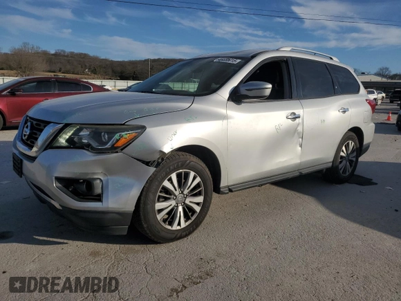 2018 Nissan Pathfinder S with VIN 5N1DR2MN8JC652708, listed as a Copart auction lot 46680015 with 122,281 mi miles and Salvage Title. Bid and sale history available at carsss.com. Image 1.