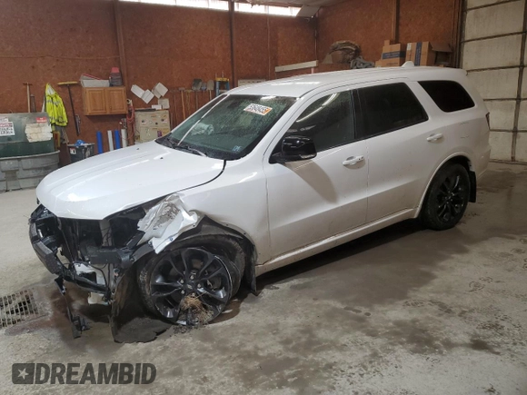 2021 Dodge Durango GT Plus with VIN 1C4RDJDGXMC884025, listed as a Copart auction lot 53648455 with 47,579 mi miles and Salvage title. Bid and sale history available at DreamBid. Image 1.