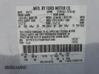 2011 Ford F-150 XL with VIN 1FTFX1CT0BFB21340, listed as a Copart auction lot 83943824 with 0 mi miles and Clean Title. Bid and sale history available at carsss.com. Image 12.