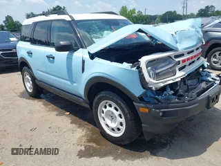 2023 Ford Bronco Sport Heritage with VIN 3FMCR9G65PRD88690, listed as a IAAI auction lot 42589297 with 16,843 mi miles and . Bid and sale history available at DreamBid. Image 1.
