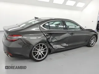 2023 Genesis G70 2.0T with VIN KMTG34TA9PU128257, listed as a Copart auction lot 75609134 with 21,969 mi miles and Salvage Title. Bid and sale history available at carsss.com. Image 3.