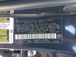 2025 Toyota Camry LE with VIN 4T1DAACK5SU008670, listed as a IAAI auction lot 41821572 with 131,475 mi miles and . Bid and sale history available at DreamBid. Image 9.