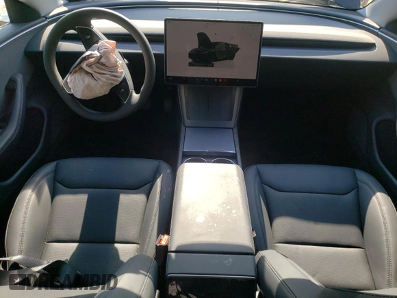 2025 Tesla Model 3 Long Range with VIN 5YJ3E1EA4SF965566, listed as a Copart auction lot 56820165 with 1,041 mi miles and Salvage title. Bid and sale history available at DreamBid. Image 8.