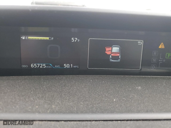 2021 Toyota Prius L Eco with VIN JTDKAMFU6M3141280, listed as a Copart auction lot 47604825 with 65,725 mi miles and Salvage Title. Bid and sale history available at carsss.com. Image 9.