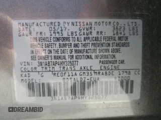 2017 Nissan Sentra SV with VIN 3N1AB7AP4HY325077, listed as a Copart auction lot 47930565 with 105,347 mi miles and Salvage Title. Bid and sale history available at carsss.com. Image 13.