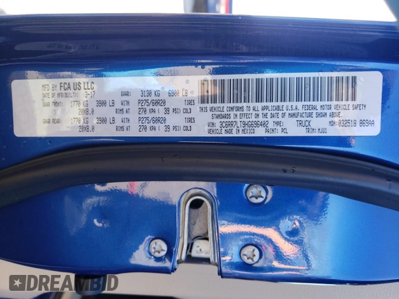 2017 Ram 1500 Big Horn z VIN 3C6RR7LT9HG696402, wystawiony jako Copart lot #42123695 z przebiegiem 128 749 mil mil oraz Szkoda całkowita • Salvage title. Historia ofert i sprzedaży dostępna na DreamBid. Obrazek 12.