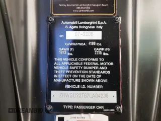 2007 Lamborghini Gallardo z VIN ZHWGU22T67LA04238, wystawiony jako Copart lot #82246994 z przebiegiem 35 956 mil mil oraz Szkody całkowita. Historia ofert i sprzedaży dostępna na DreamBid. Obrazek 13.