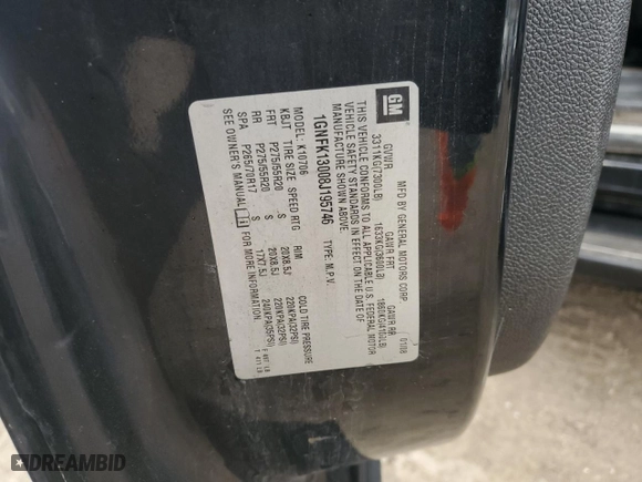 2008 Chevrolet Tahoe LTZ with VIN 1GNFK13008J195746, listed as a Copart auction lot 44428295 with 267,461 mi miles and Salvage Title. Bid and sale history available at carsss.com. Image 13.