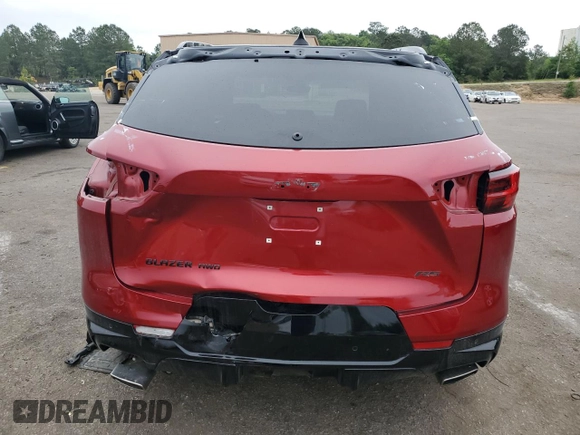 2023 Chevrolet Blazer RS with VIN 3GNKBKRS9PS225076, listed as a Copart auction lot 55012315 with 7,157 mi miles and Salvage title. Bid and sale history available at DreamBid. Image 6.