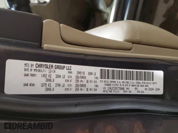 2015 Jeep Grand Cherokee Overland with VIN 1C4RJFCG5FC726086, listed as a Copart auction lot 42500475 with 113,031 mi miles and Clean Title. Bid and sale history available at carsss.com. Image 13.