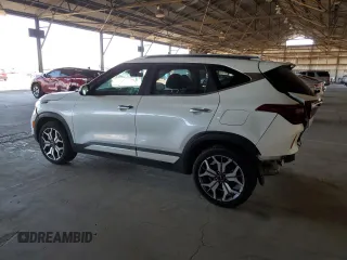 2023 Kia Seltos SX with VIN KNDETCA21P7356246, listed as a Copart auction lot 61078205 with 75,612 mi miles and Salvage title. Bid and sale history available at DreamBid. Image 2.
