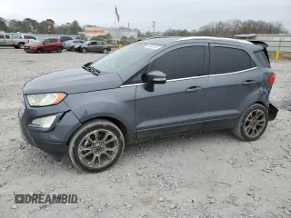 2018 Ford EcoSport Titanium z VIN MAJ3P1VEXJC232503, wystawiony jako Copart lot #44646545 z przebiegiem 59 685 mil mil oraz Szkoda całkowita • Salvage title. Historia ofert i sprzedaży dostępna na DreamBid. Obrazek 1.