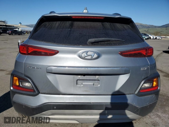 2021 Hyundai Kona Ultimate with VIN KM8K53A52MU679799, listed as a Copart auction lot 46955995 with 0 mi miles and Salvage Title. Bid and sale history available at carsss.com. Image 6.
