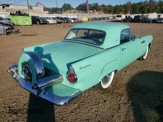 1955 Ford Thunderbird with VIN P5FH221611, listed as a Copart auction lot 61403814 with 16,558 mi miles and Salvage Title. Bid and sale history available at DreamBid. Image 4.