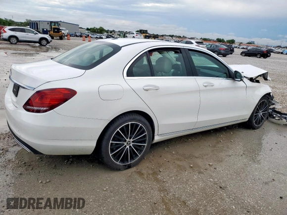 2021 Mercedes-Benz C 300 with VIN W1KWF8DB6MR647917, listed as a Copart auction lot 53898885 with 34,010 mi miles and Salvage title. Bid and sale history available at DreamBid. Image 3.