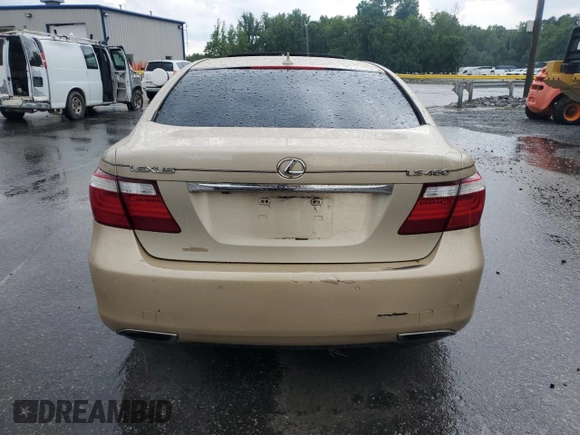 2008 Lexus LS 460 with VIN JTHBL46F885075478, listed as a Copart auction lot 56842225 with 128,897 mi miles and Salvage title. Bid and sale history available at DreamBid. Image 6.