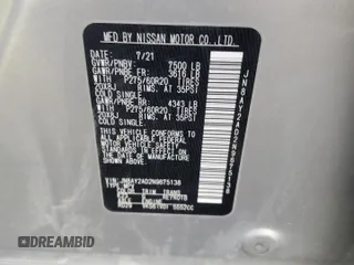 2022 Nissan Armada SV with VIN JN8AY2AD2N9675138, listed as a Copart auction lot 82432744 with 113,412 mi miles and Salvage Title. Bid and sale history available at carsss.com. Image 13.
