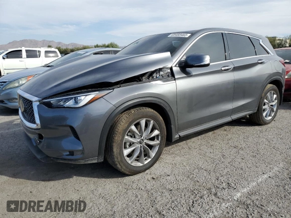2022 Infiniti QX50 Pure with VIN 3PCAJ5AB5NF120898, listed as a Copart auction lot 69460483 with 10,424 mi miles and . Bid and sale history available at DreamBid. Image 1.
