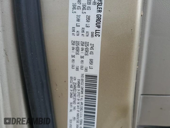 2010 Dodge Grand Caravan with VIN 2D4RN5D12AR197403, listed as a Copart auction lot 54356515 with 105,318 mi miles and Salvage Title. Bid and sale history available at DreamBid. Image 13.