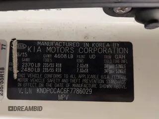 2015 Kia Sportage EX with VIN KNDPCCAC6F7786029, listed as a IAAI auction lot 42133596 with 71,196 mi miles and . Bid and sale history available at DreamBid. Image 9.