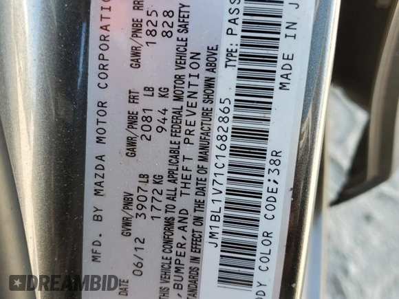 2012 Mazda 3 i Touring with VIN JM1BL1V71C1682865, listed as a Copart auction lot 52413075 with 137,098 mi miles and Salvage Title. Bid and sale history available at carsss.com. Image 13.