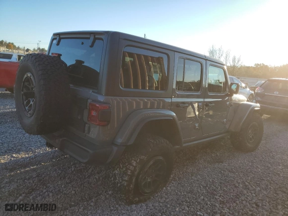 2023 Jeep Wrangler Rubicon with VIN 1C4JJXFG9PW678123, listed as a Copart auction lot 81574334 with 19,621 mi miles and Salvage Title. Bid and sale history available at carsss.com. Image 3.
