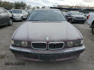 2001 BMW 7 Series 740iL with VIN WBAGH83411DP18779, listed as a Copart auction lot 43258765 with 110,214 mi miles and Salvage Title. Bid and sale history available at carsss.com. Image 5.