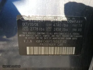 2007 Hyundai Azera SE with VIN KMHFC46F57A163182, listed as a Copart auction lot 37232464 with 194,239 mi miles and Non Repairable. Bid and sale history available at carsss.com. Image 12.