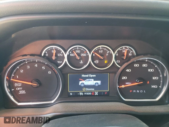 2021 Chevrolet Silverado 1500 LTZ with VIN 3GCUYGED1MG302090, listed as a Copart auction lot 47134305 with 91,830 mi miles and Salvage Title. Bid and sale history available at DreamBid. Image 9.